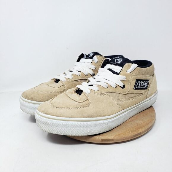 Vans Half Cab Shoes Men 12 Tan Suede Retro Skate Fat Tongue Sneaker - Picture 1 of 13